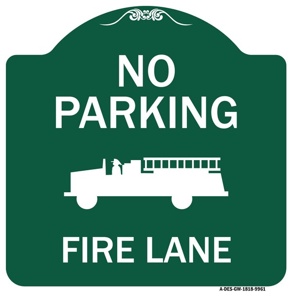 Signmission No Parking Fire Lane Heavy-Gauge Aluminum Architectural Sign, 18" x 18", GW-1818-9961 A-DES-GW-1818-9961 - main